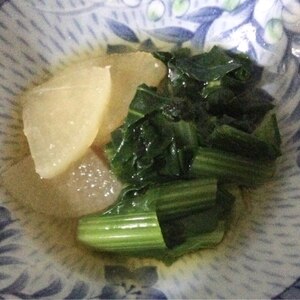 麺つゆで小松菜と大根の煮びたし